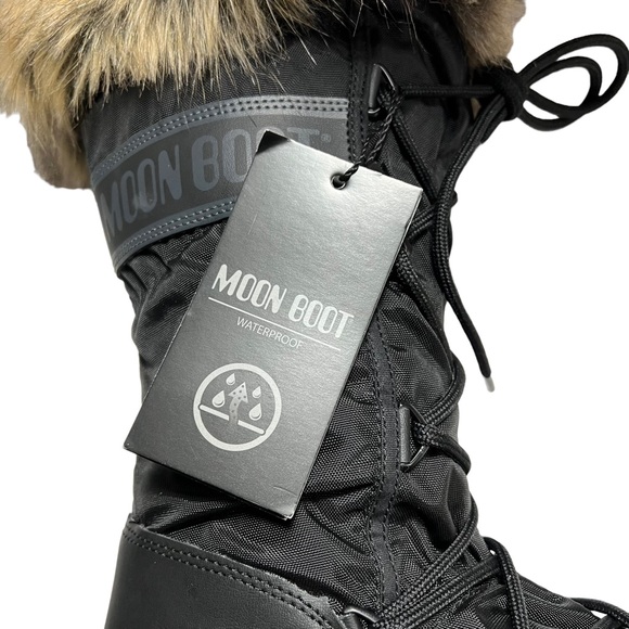 MOON BOOT Monaco WP 2 Faux Fur Collar Tall Boot in Black Women’s Size 5.5 - Picture 8 of 14